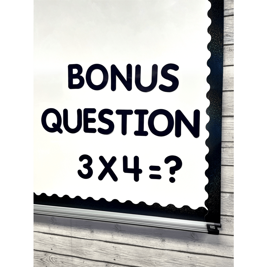 Scalloped Border Trim: Black Sparkle-Borders-Tools 4 Teaching-Classroom Decor and More