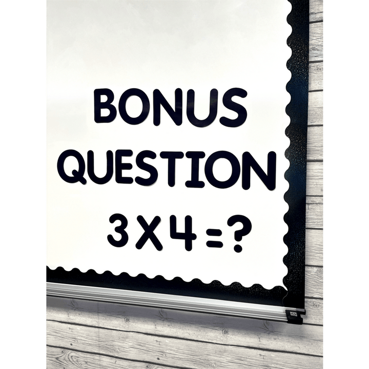 Scalloped Border Trim: Black Sparkle-Borders-Tools 4 Teaching-Classroom Decor and More