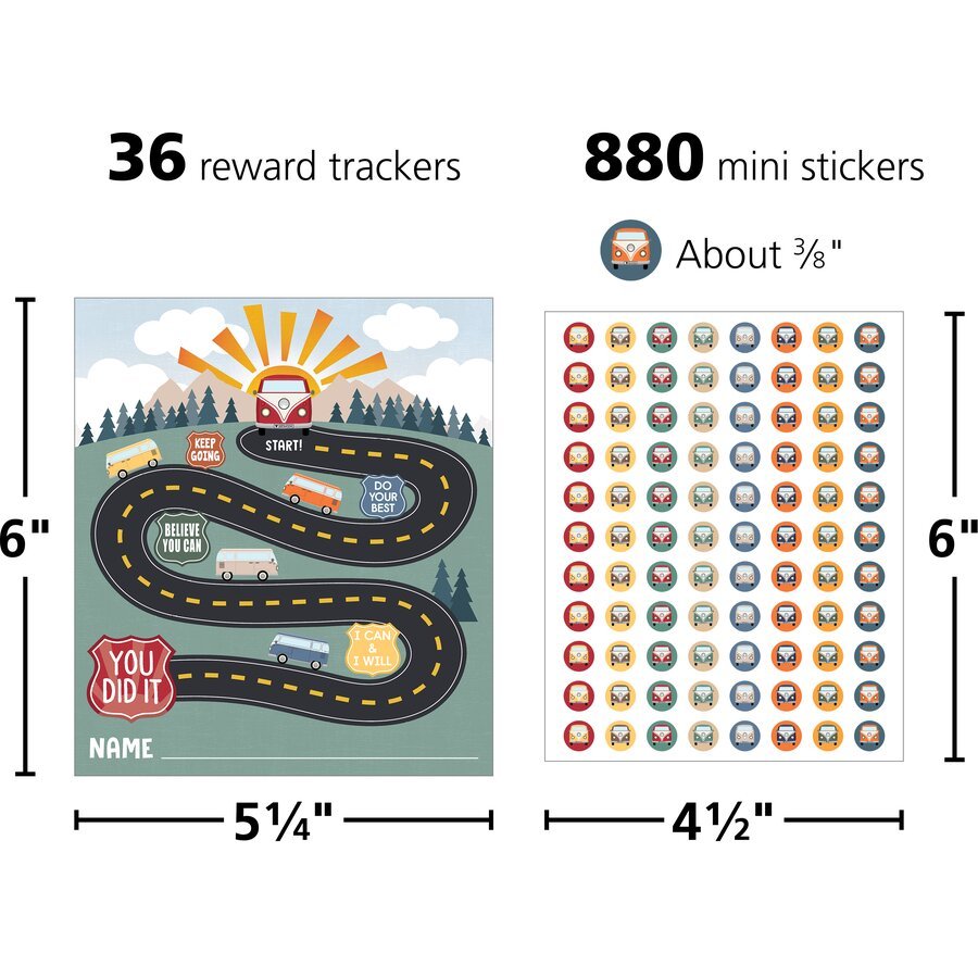 Moving Mountains Road Trip Reward Trackers with Stickers-Incentive Charts-Tools 4 Teaching-Classroom Decor and More
