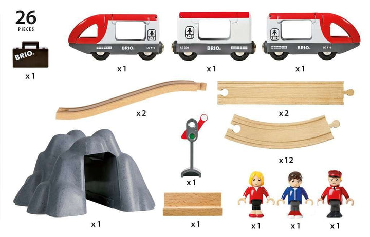 BRIO World - 33773 Railway Starter Set | 26 Piece Toy Train with Accessories and Wooden Tracks for Kids Age 3 and Up-Vehicles & Construction-Tools 4 Teaching-Classroom Decor and More
