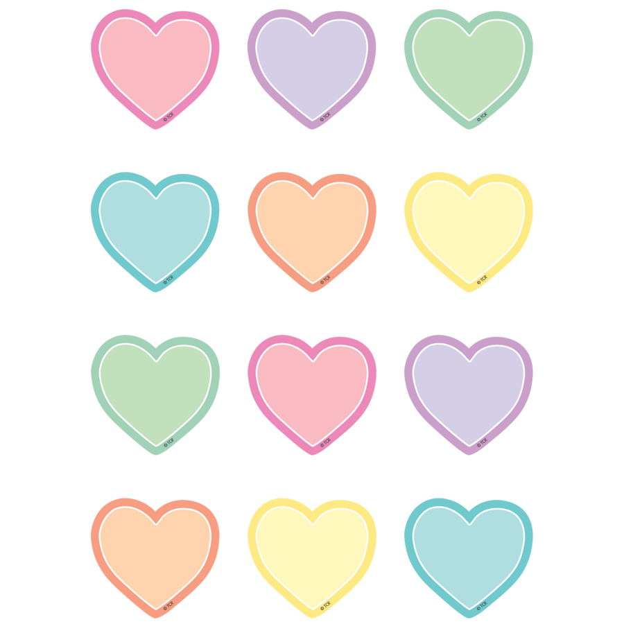 Pastel Pop Hearts Mini Accents-Tools 4 Teaching-Classroom Decor and More
