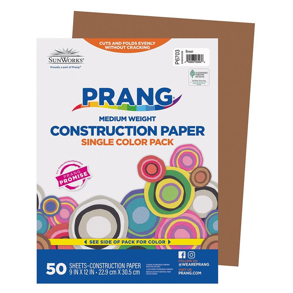 Prang® Construction Paper Brown 9" X 12" Brown 50 Sheets-Construction Paper-Tools 4 Teaching-Classroom Decor and More
