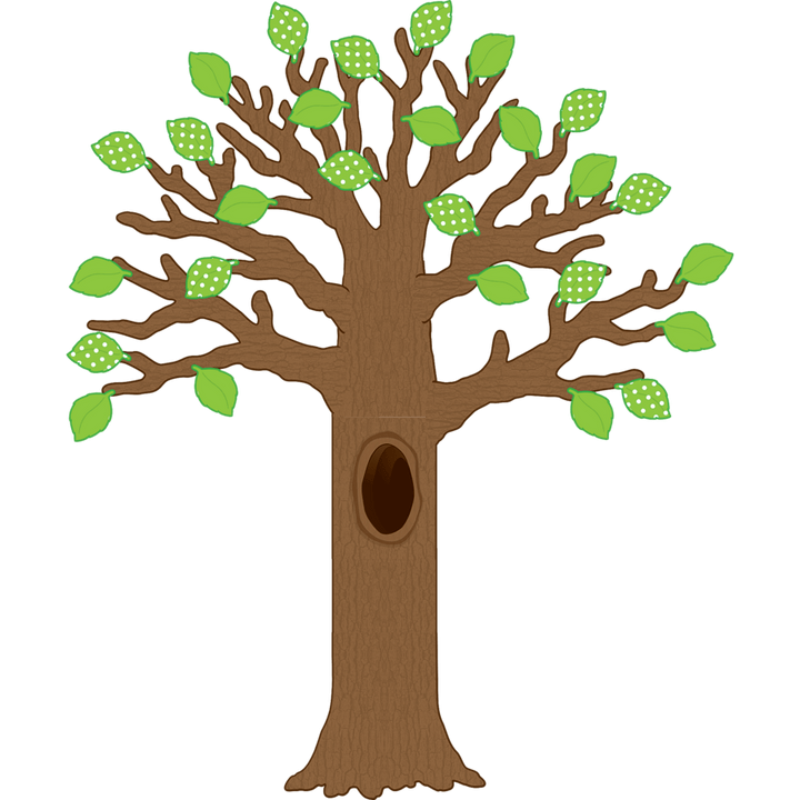 Big Tree with Polka Dot Leaves Bulletin Board Display Set-Bulletin Board Sets-Tools 4 Teaching-Classroom Decor and More