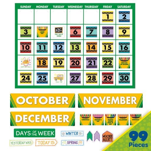 Crayola Calendar Bulletin Board Set-Bulletin Board Sets-Tools 4 Teaching-Classroom Decor and More
