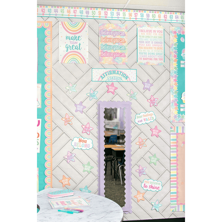 Pastel Pop Positive Affirmations Mini Bulletin Board-Mini Bulletin Boards-Tools 4 Teaching-Classroom Decor and More