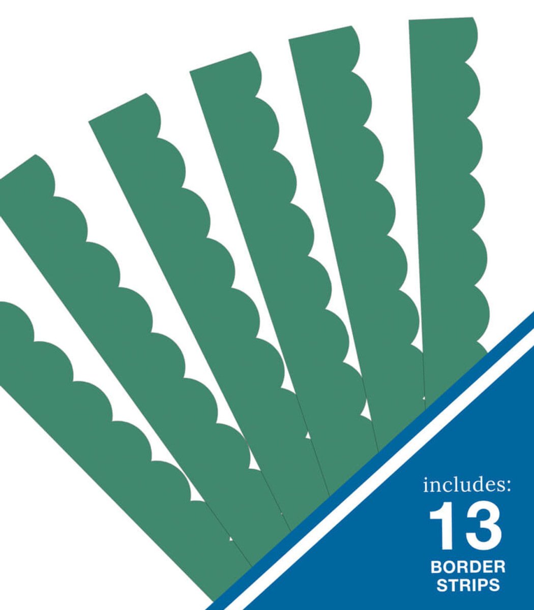 Grow Together Jade Green Scalloped Bulletin Board Borders-Borders-Tools 4 Teaching-Classroom Decor and More