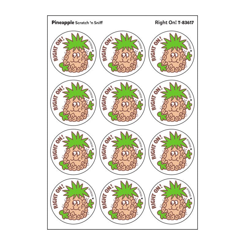 Right On!, Pineapple scent Retro Scratch 'n Sniff Stinky Stickers®-Stickers-Tools 4 Teaching-Classroom Decor and More