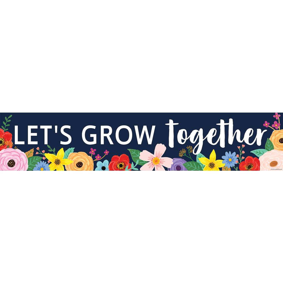 Wildflowers Let's Grow Together Banner-Banner-Tools 4 Teaching-Classroom Decor and More