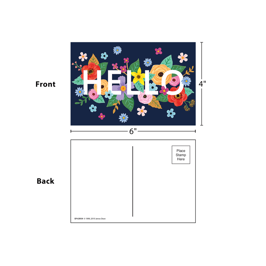 Wildflowers Hello Postcards-Postcards-Tools 4 Teaching-Classroom Decor and More