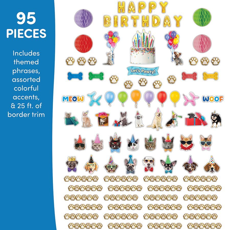 Cats and Dogs Happy Birthday Create and Decorate Quick Kit-Craft Activity-Tools 4 Teaching-Classroom Decor and More