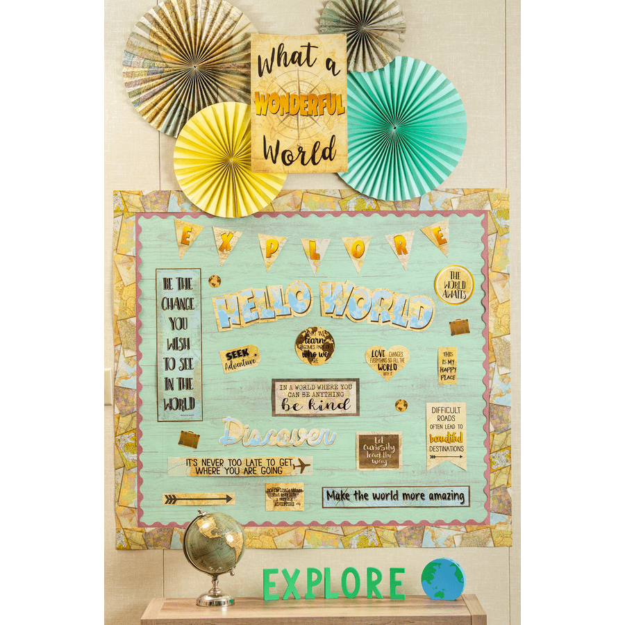 Travel the Map Mini Bulletin Board-Mini Bulletin Boards-Tools 4 Teaching-Classroom Decor and More
