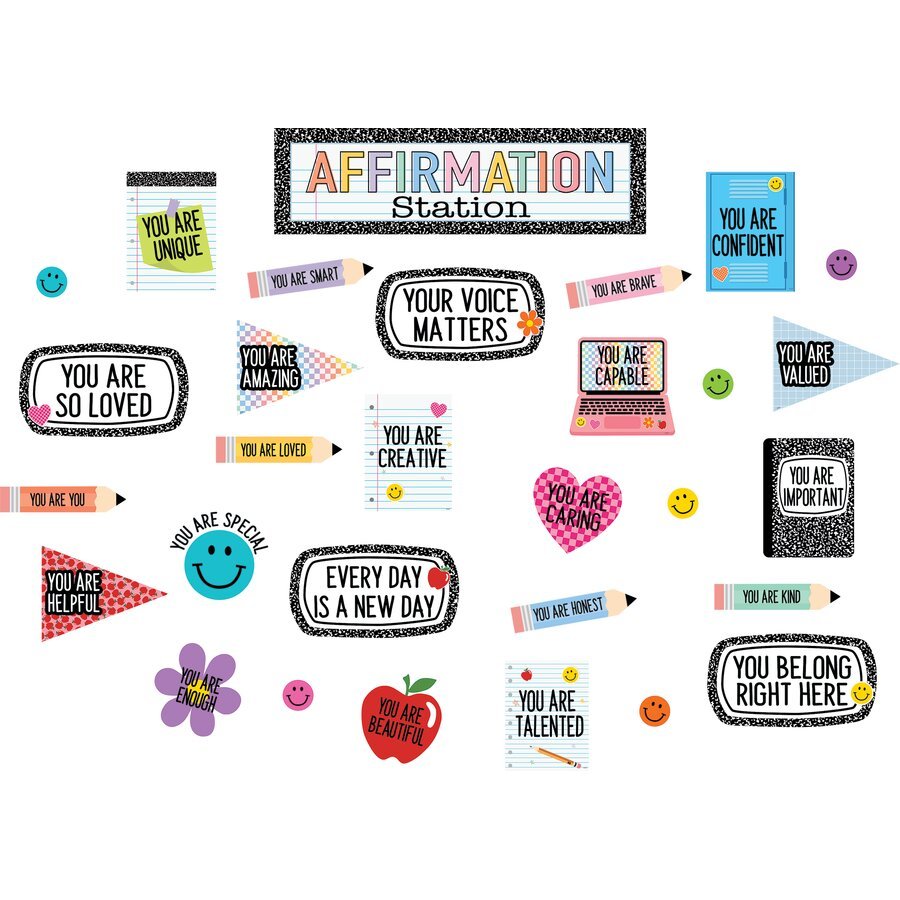 Cool for School Positive Affirmations Mini Bulletin Board-Mini Bulletin Boards-Tools 4 Teaching-Classroom Decor and More