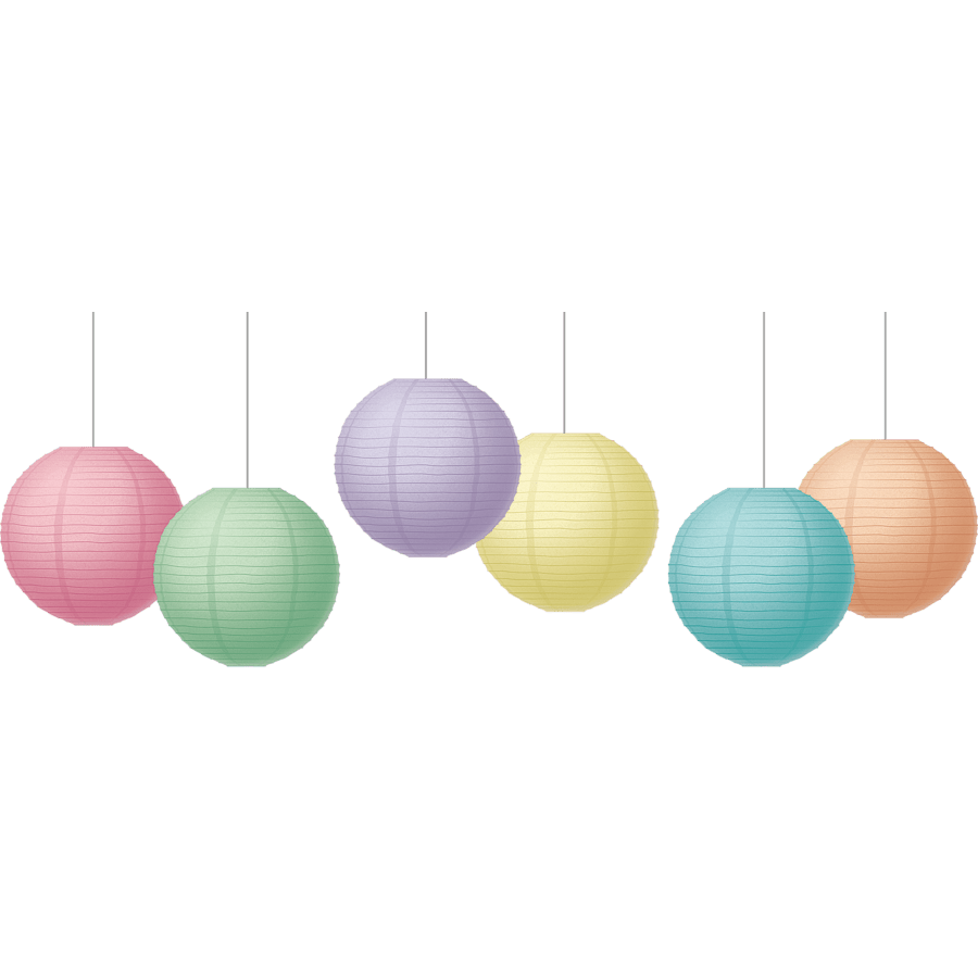 Pastel Pop 8" Hanging Paper Lanterns-Lanterns-Tools 4 Teaching-Classroom Decor and More