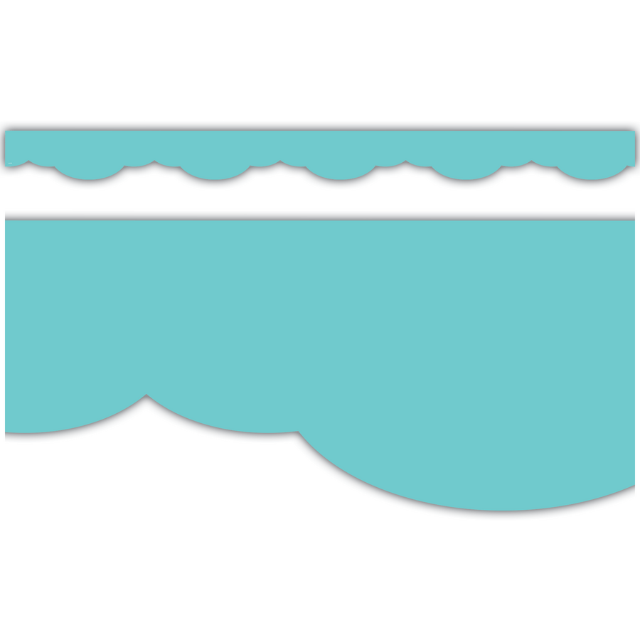 Light Turquoise Fancy Scallops Border Trim-Borders-Tools 4 Teaching-Classroom Decor and More