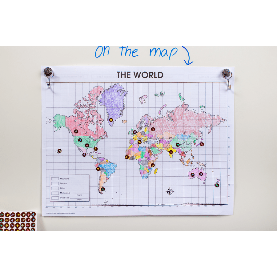 Travel the Map Airplane Mini Stickers-Stickers-Tools 4 Teaching-Classroom Decor and More