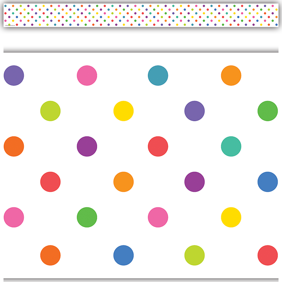 Colorful Dots Straight Border Trim-Borders-Tools 4 Teaching-Classroom Decor and More