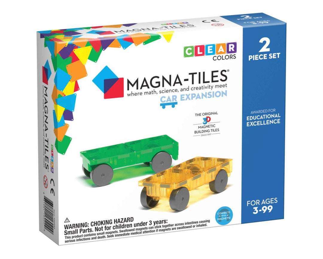 *Magna-Tiles® Cars 2-Piece Yellow & Green-Magnatiles-Tools 4 Teaching-Classroom Decor and More