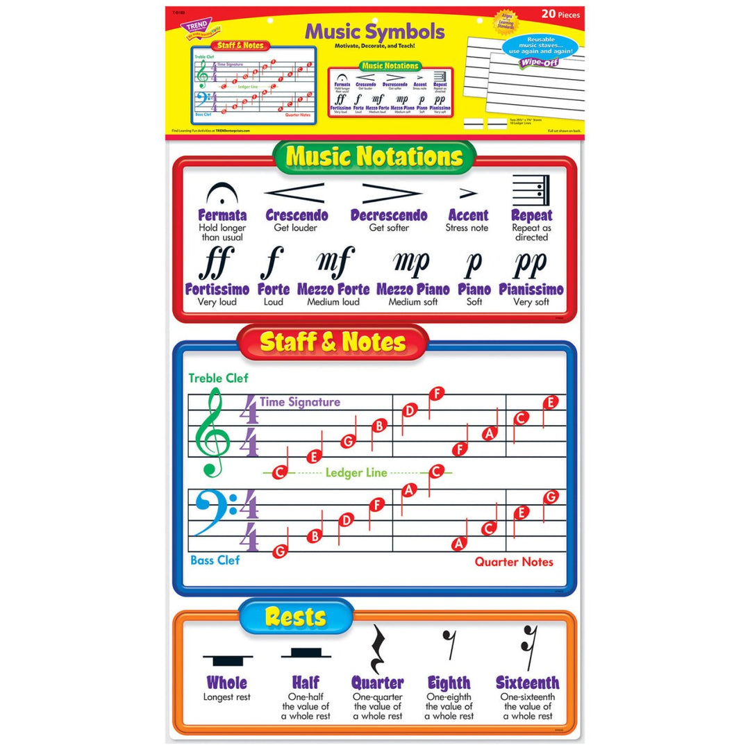 Music Symbols - Wipe-Off® Bulletin Board Set-Bulletin Board Sets-Tools 4 Teaching-Classroom Decor and More