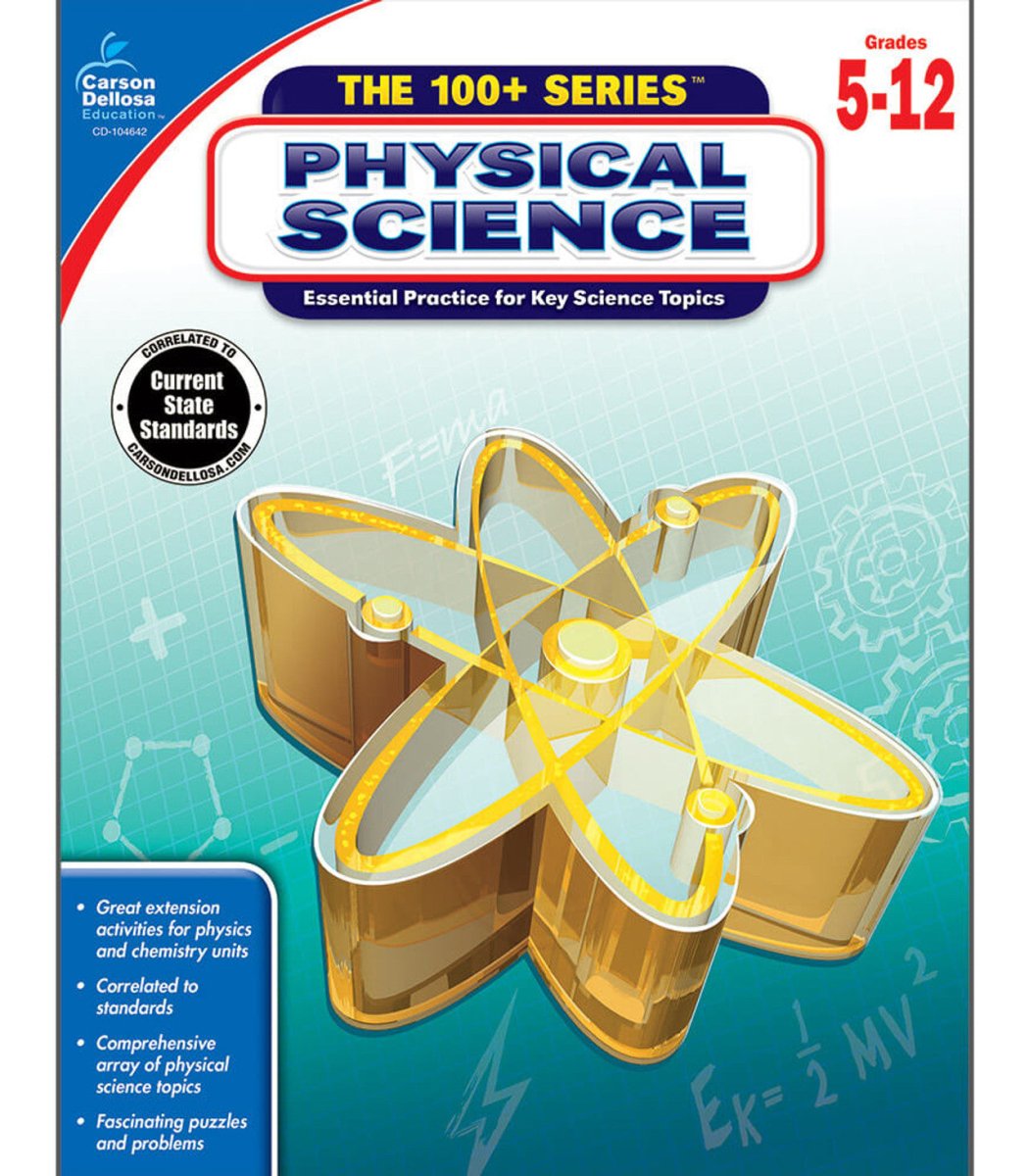 The 100+ Series™: Physical Science Workbook Grade 5-12 (Paperback)-Science & STEM-Tools 4 Teaching-Classroom Decor and More