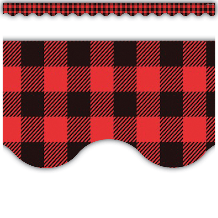 Red and Black Gingham Scalloped Border-Borders-Tools 4 Teaching-Classroom Decor and More