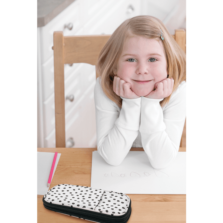 Pencil Case: Black Painted Dots on White-Office Supplies-Tools 4 Teaching-Classroom Decor and More