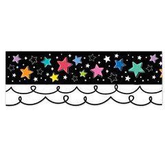 Star Bright Colorful Stars on Black EZ Border-Borders-Tools 4 Teaching-Classroom Decor and More