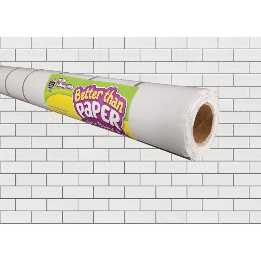 Better Than Paper® Bulletin Board Roll: White Subway Tile-Bulletin Board Paper - Better Than Paper-Tools 4 Teaching-Classroom Decor and More