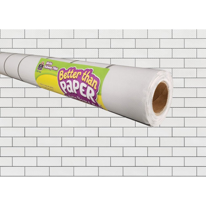 Better Than Paper® Bulletin Board Roll: White Subway Tile-Bulletin Board Paper - Better Than Paper-Tools 4 Teaching-Classroom Decor and More