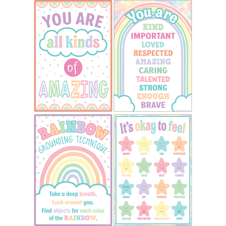 Pastel Pop Calming Strategies Small Poster Pack-Bulletin Board Sets-Tools 4 Teaching-Classroom Decor and More