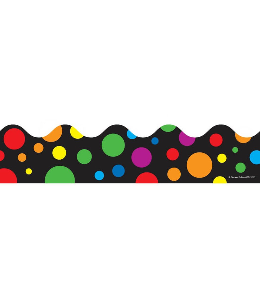 Big Rainbow Dots Scalloped Bulletin Board Borders-Borders-Tools 4 Teaching-Classroom Decor and More