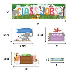 Jungle Friends Class Jobs Mini Bulletin Board-Bulletin Board Sets-Tools 4 Teaching-Classroom Decor and More