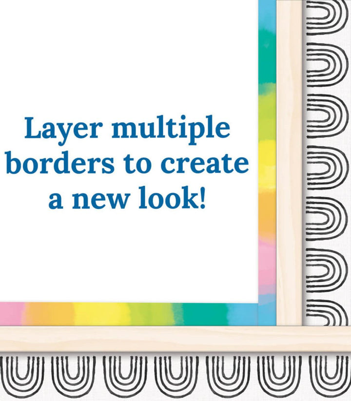 Creatively Inspired Black & White Rainbows Straight Bulletin Board Borders-Borders-Tools 4 Teaching-Classroom Decor and More