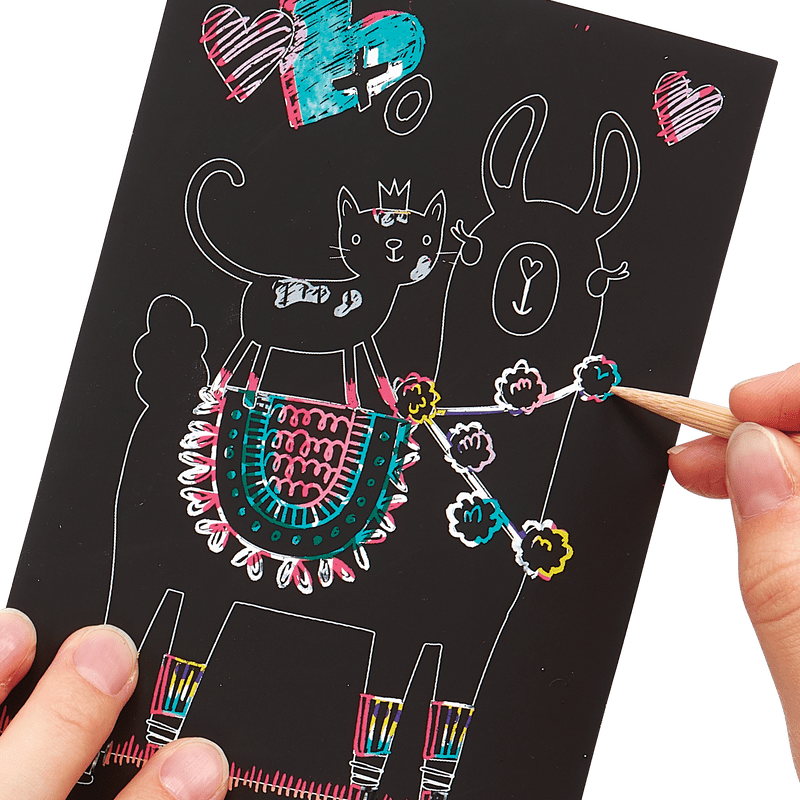 Funtastic Friends Scratch and Scribble Mini Scratch Art Kit-Craft Activity-Tools 4 Teaching-Classroom Decor and More
