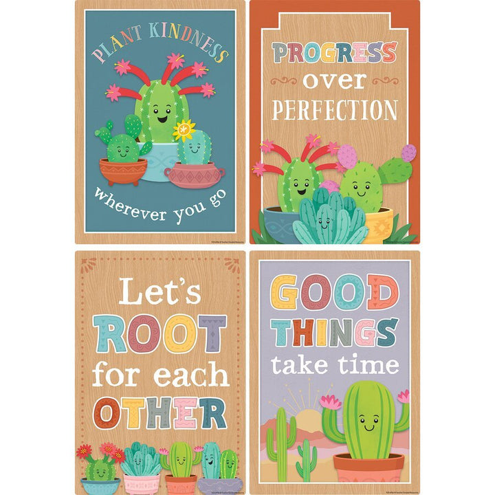 Happy Cactus Crew Positive Sayings Small Poster Pack-Posters-Tools 4 Teaching-Classroom Decor and More