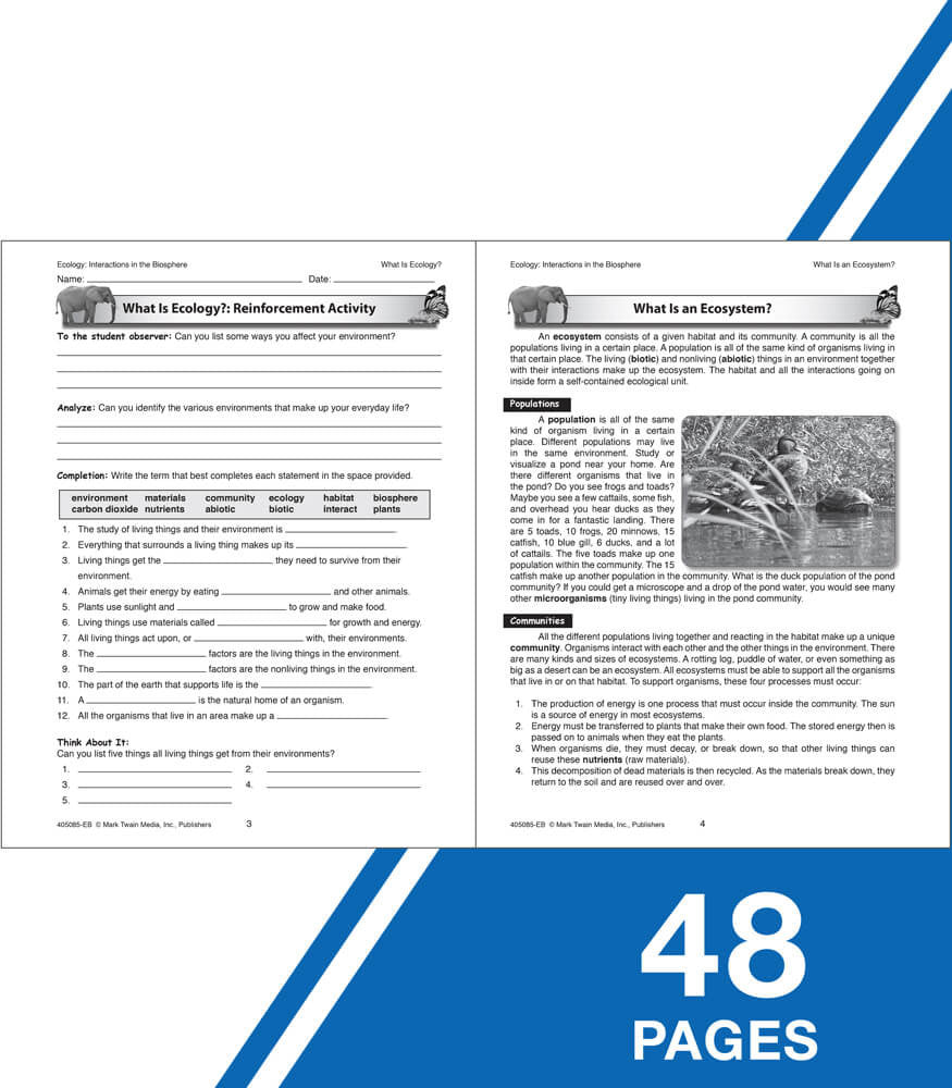Ecology: Interactions in the Biosphere Workbook Grade 5-12 Paperback-Science & STEM-Tools 4 Teaching-Classroom Decor and More