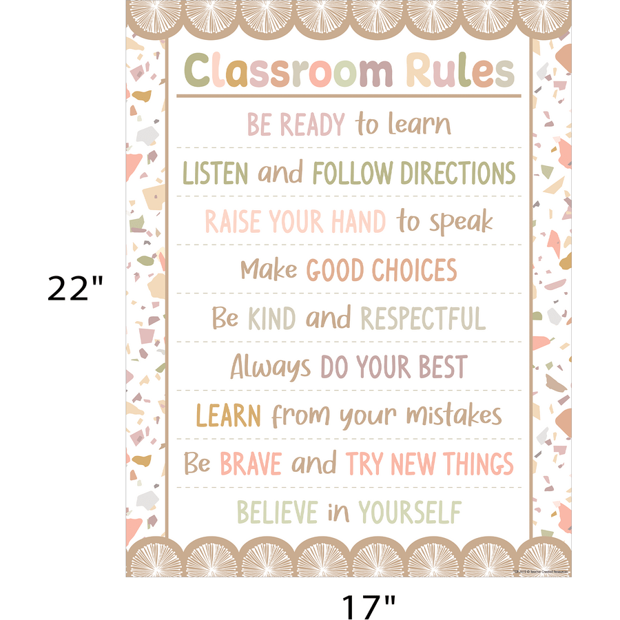 Terrazzo Tones Classroom Rules Chart-Charts-Tools 4 Teaching-Classroom Decor and More