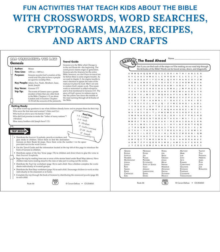 Route 66: A Trip through the 66 Books of the Bible Resource Book Grade 2-5 Paperback-Religious-Tools 4 Teaching-Classroom Decor and More