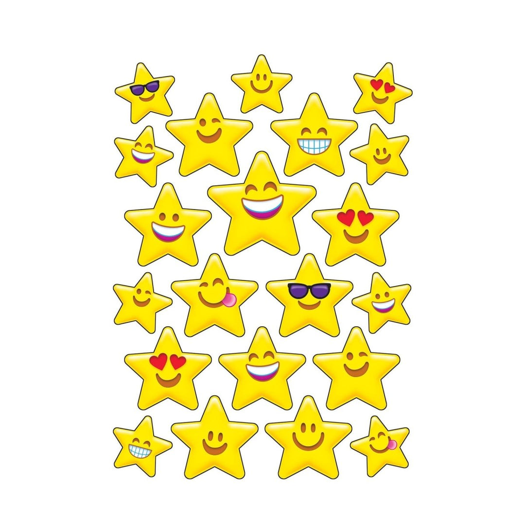 Emoji Stars, Caramel Corn scent Scratch 'n Sniff Stinky Stickers® – Mixed Shapes-Stickers-Tools 4 Teaching-Classroom Decor and More