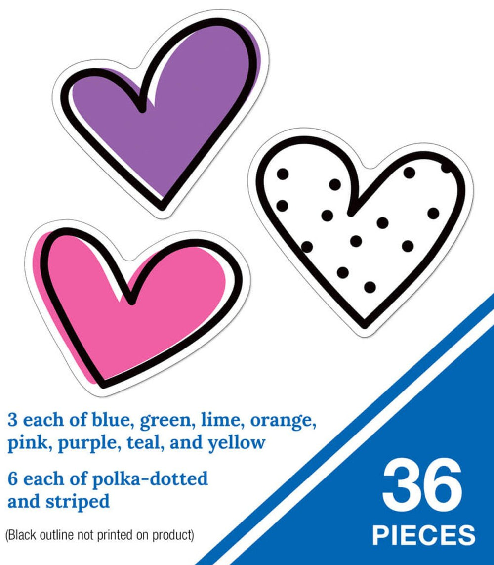 Kind Vibes Doodle Hearts Cutouts-Tools 4 Teaching-Classroom Decor and More