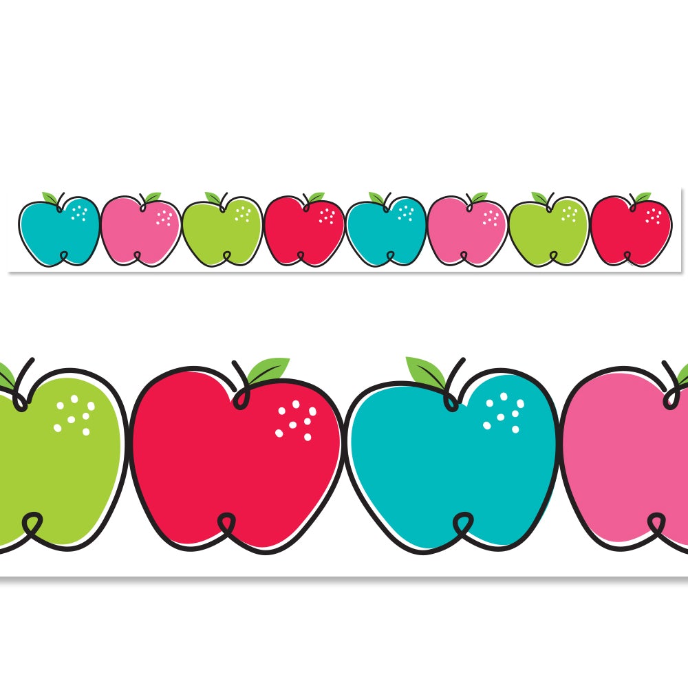 Core Decor Doodle Apples Border-Borders-Tools 4 Teaching-Classroom Decor and More