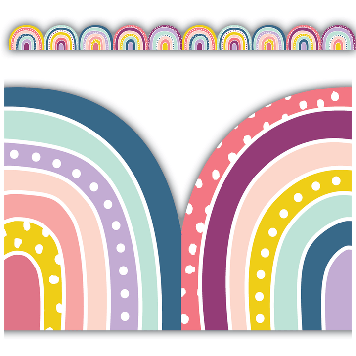 Oh Happy Day Rainbows Die-Cut Border Trim-Borders-Tools 4 Teaching-Classroom Decor and More