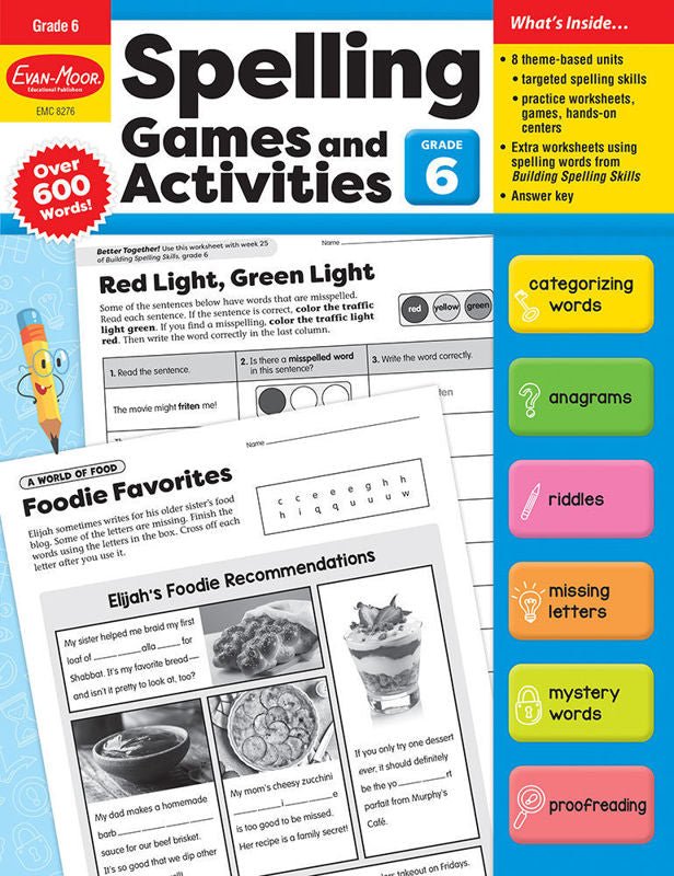 Spelling Games and Activities, Grade 6 - Print-Vocabulary Books-Tools 4 Teaching-Classroom Decor and More