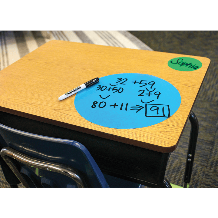 Spot On Dry-Erase Desktop Writing Spots Bright Circles - 10-1/2"-Classroom Essentials-Tools 4 Teaching-Classroom Decor and More