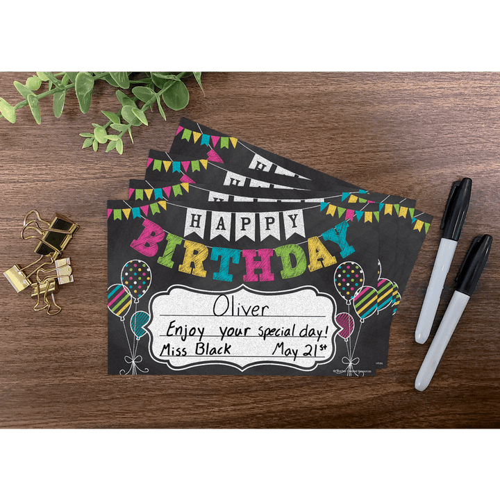 Chalkboard Brights Happy Birthday Awards-Birthday-Tools 4 Teaching-Classroom Decor and More