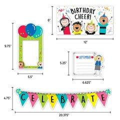 Stick Kids Happy Birthday Mini Bulletin Board-Mini Bulletin Boards-Tools 4 Teaching-Classroom Decor and More
