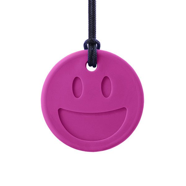 Ark's Smiley Face Chewmoji® Chewelry - Magenta, Standard-Sensory Play-Tools 4 Teaching-Classroom Decor and More