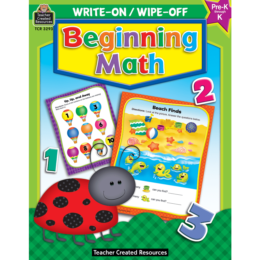 Write-On/Wipe-Off Book: Beginning Math-Math Books-Tools 4 Teaching-Classroom Decor and More