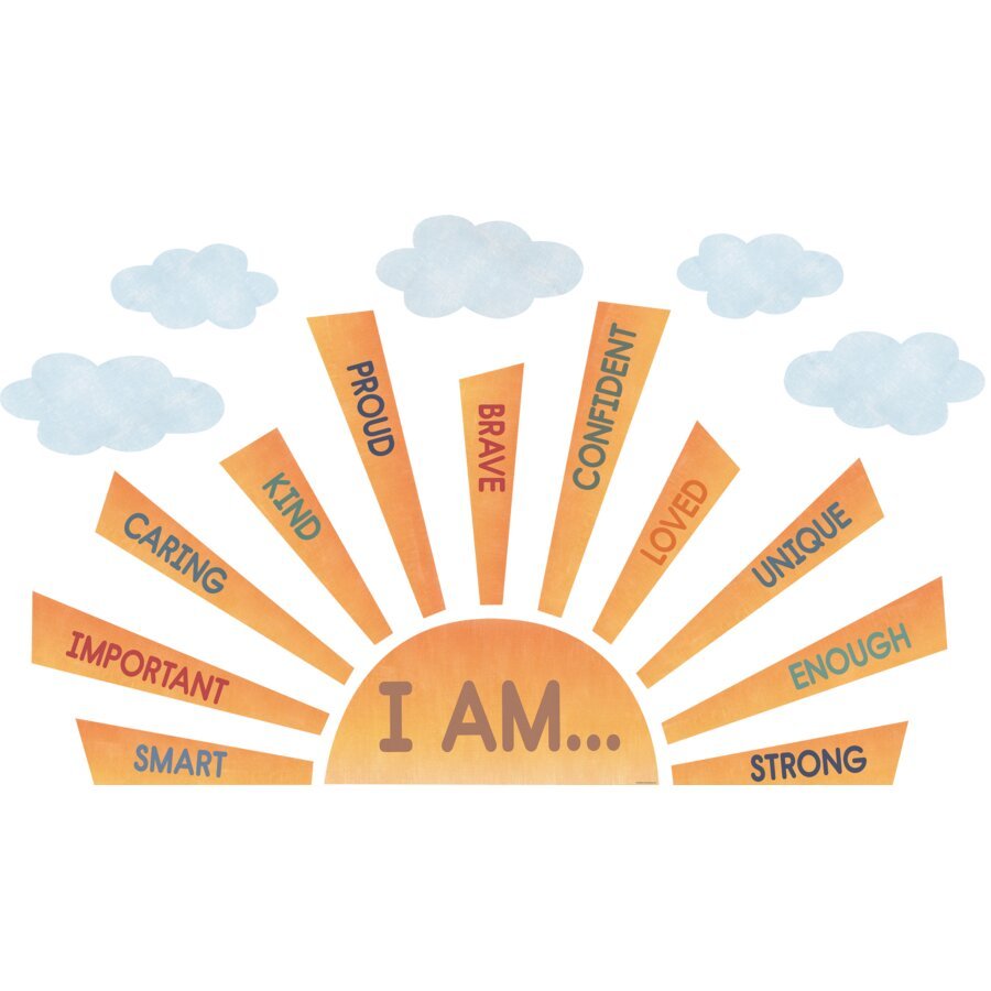 Moving Mountains Road Trip Sun Positive Affirmations Bulletin Board-Bulletin Board Sets-Tools 4 Teaching-Classroom Decor and More