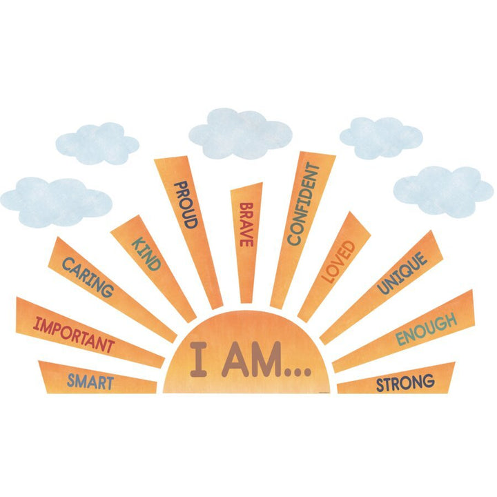 Moving Mountains Road Trip Sun Positive Affirmations Bulletin Board-Bulletin Board Sets-Tools 4 Teaching-Classroom Decor and More