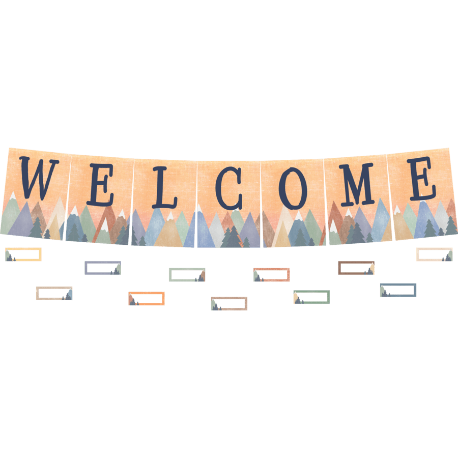 Moving Mountains Welcome Bulletin Board-Bulletin Board Sets-Tools 4 Teaching-Classroom Decor and More